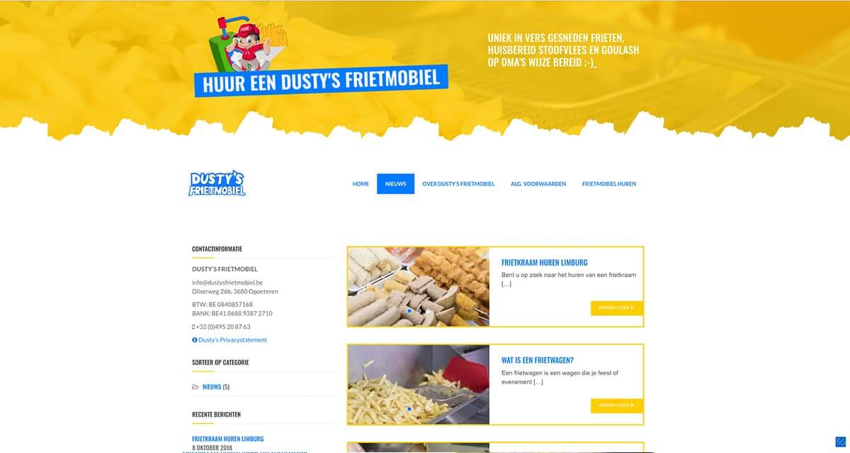 Website Dusty’s Frietmobiel