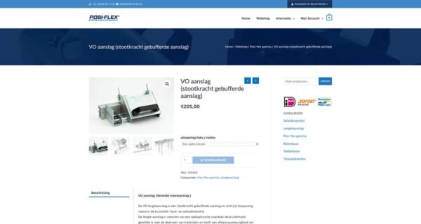 Webshop Posi-flex Ospel - Blok56 - ontwerp van logo, huisstijl en website