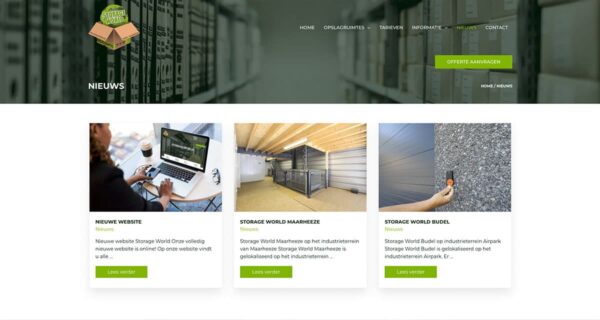 Storage World Maarheeze - Blok56 - ontwerp van logo, huisstijl en website