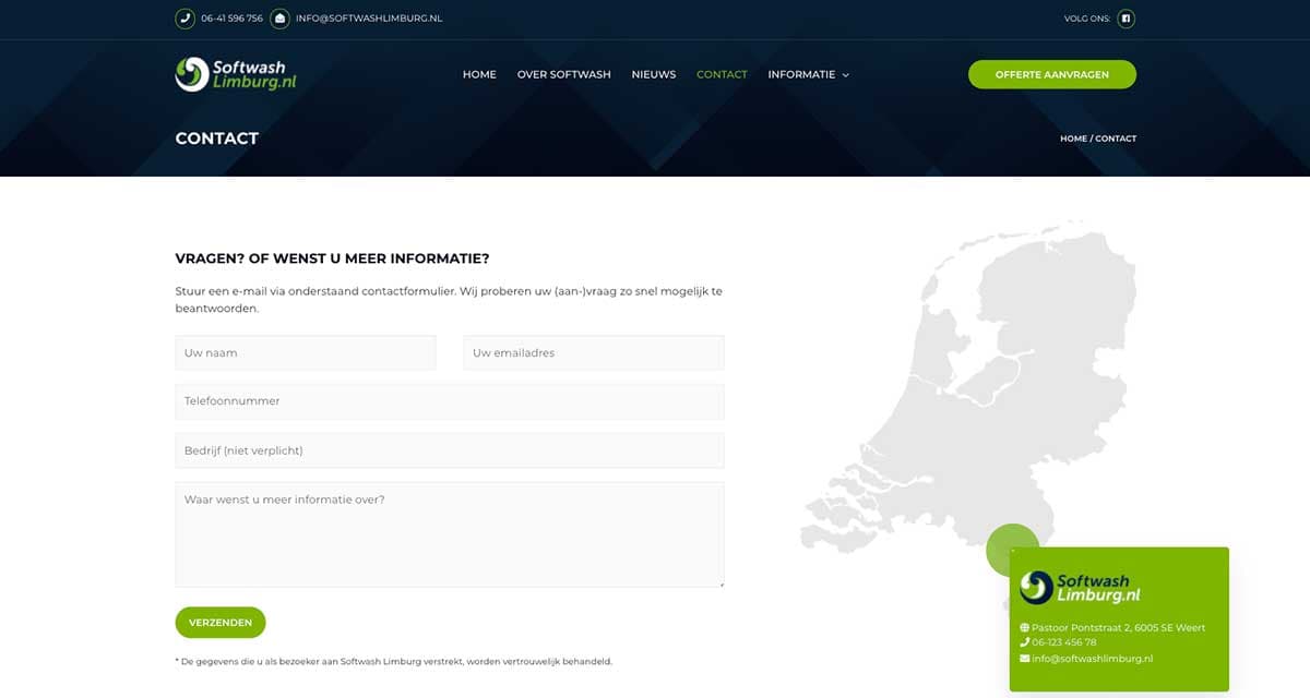 Website ontwikkeling Softwash-Limburg