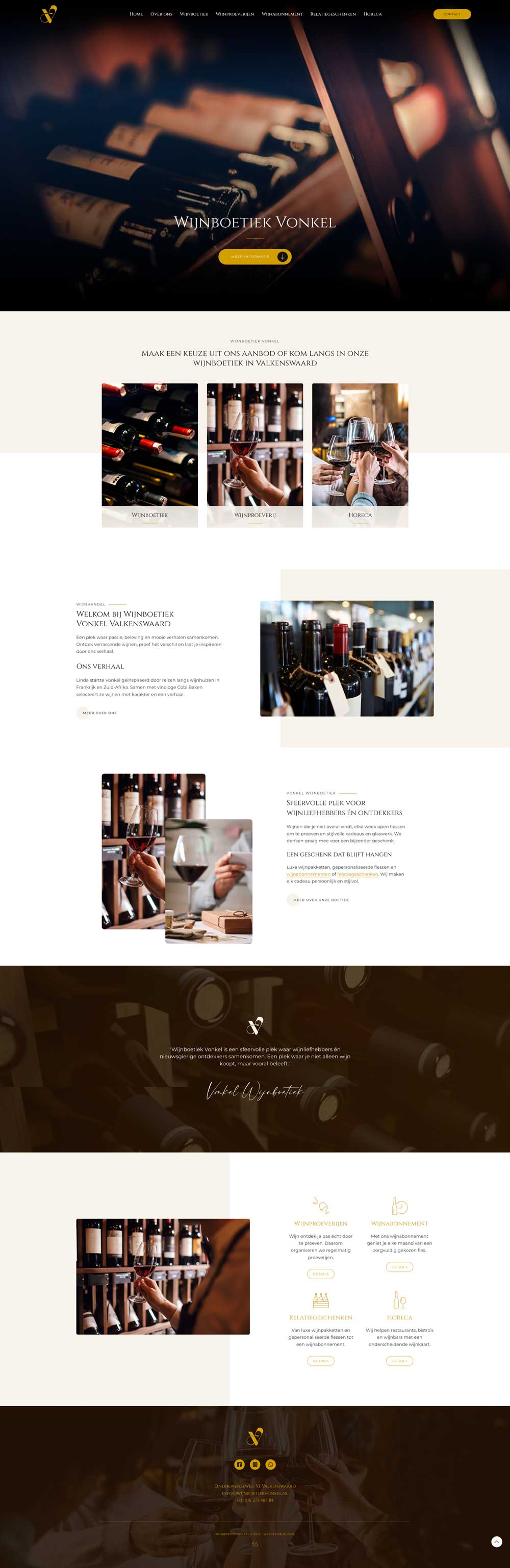Website laten maken, logo en huisstijl voor Wijnboetiek Vonkel Valkenswaard - Blok56