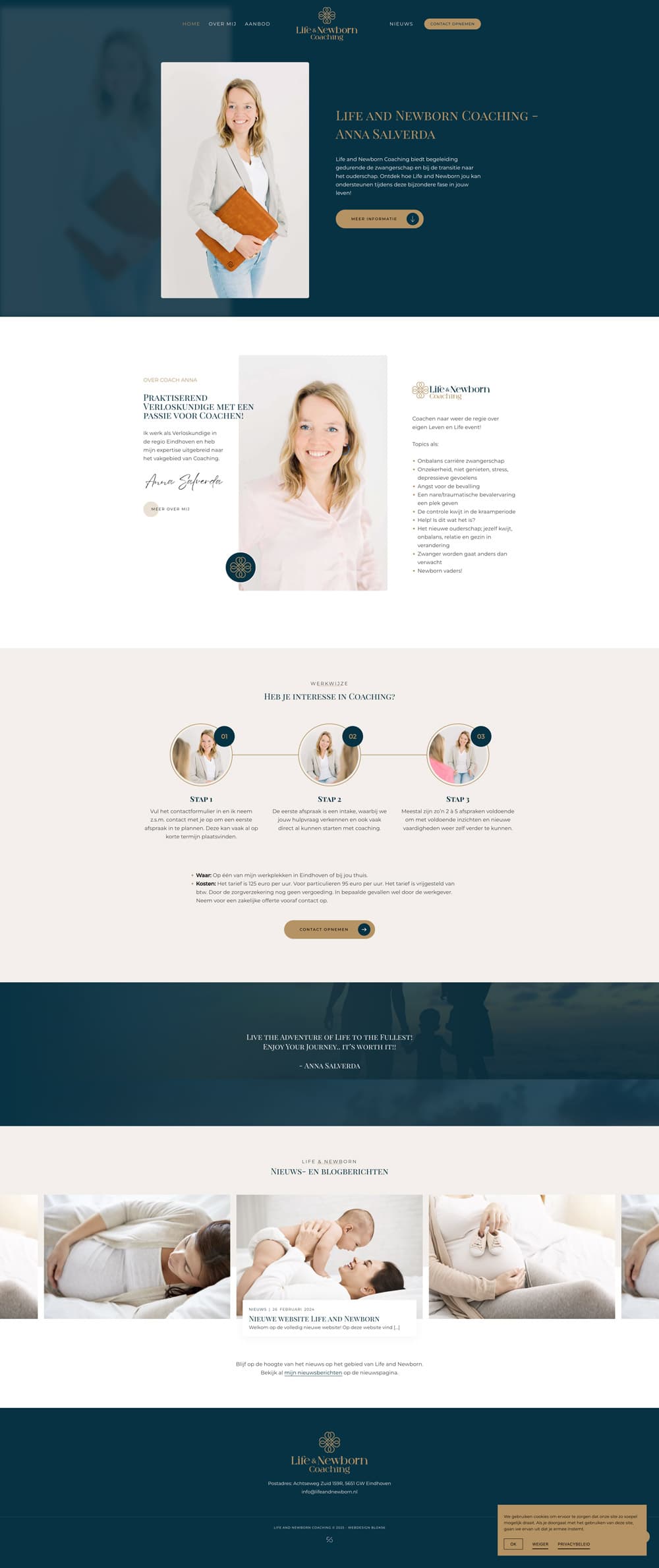 Website laten maken en huisstijl voor Life and Newborn Coaching - Blok56